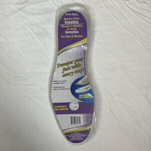 Assured Insoles Mens 6-12 White Memory Foam Lightweight Moldable Soft Comfort